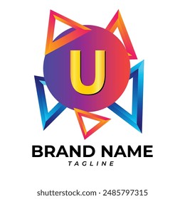 Luxury modern minimalist latter 
  u logo