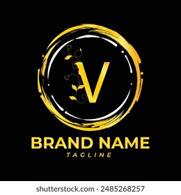 Luxury modern minimalist latter V logo