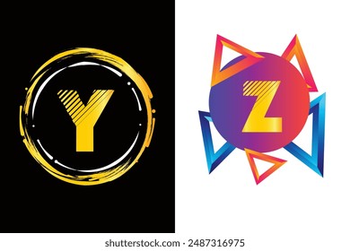Luxury modern minimalist latter 
  y,z logo