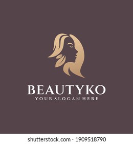 Luxury modern organic woman logo with business card