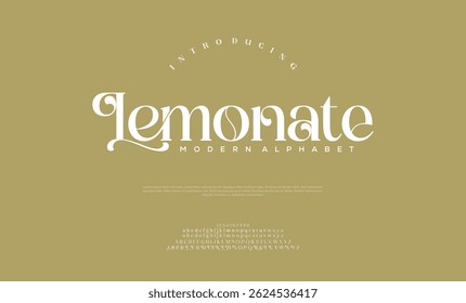 luxury modern serif alphabet letters font and number. Typography elegant wedding lettering serif fonts decorative vintage retro concept. vector illustration
