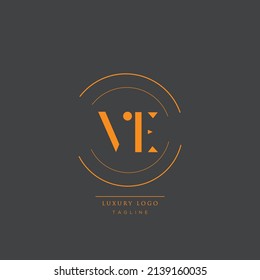 Luxury modern VE Initial Letter Business Logo Design Alphabet Icon Vector Symbol.