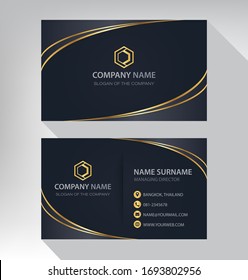 Luxury And Modern. Vector Business Card Template. Design Black And Gold Color