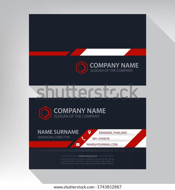 Luxury and modern. vector business card template.\
design black red white