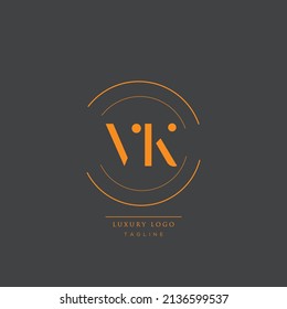 Luxury modern VK Initial Letter Business Logo Design Alphabet Icon Vector Symbol.