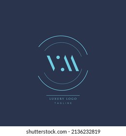 Moderno y de lujo VM Letra Inicial Business Logo Diseño Símbolo de vectores de iconos alfabetos.