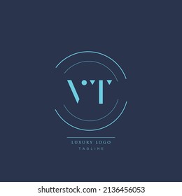 Luxuriöse moderne VT Initial Letter Business Logo Design Alphabet Symbol Vektorsymbol.