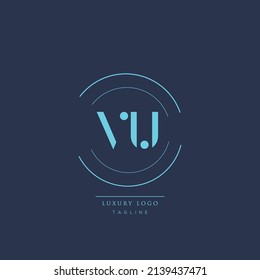 Luxury modern VU Initial Letter Business Logo Design Alphabet Icon Vector Symbol.
