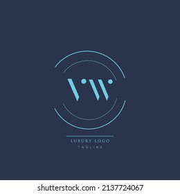 Luxury modern VW Initial Letter Business Logo Design Alphabet Icon Vector Symbol.