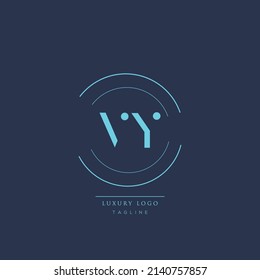 Carta de lujo moderna VY Letra Inicial Business Logo Diseño Símbolo de vectores de iconos alfabetos.