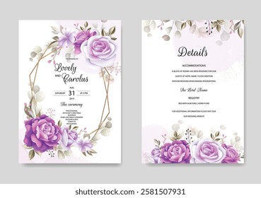 Luxury and Modern Wedding Card Set. Illustrator and designer. Wedding Invites, save the date, Birthday Invites, Video Invites, E-Cards.