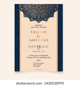 Luxury and Modern Wedding Card Template. Illustrator and designer. Wedding Invites, save the date, Birthday Invites, Video Invites, E-Cards.