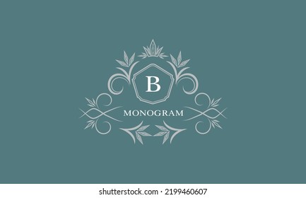 Marca monograma de lujo. Concepto de logotipo universal moderno con letra B y lugar de texto.
