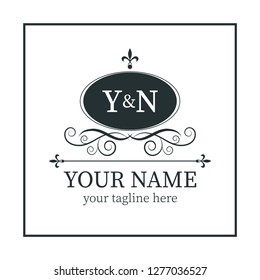 Luxury monogram design pattern for one or two letters . Wedding monogram. Elegant ornament. Sign of business, the identity monogram for signs of restaurant, boutique, hotels, heraldic, jewelry.