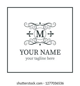 Luxury monogram design pattern for one or two letters . Wedding monogram. Elegant ornament. Sign of business, the identity monogram for signs of restaurant, boutique, hotels, heraldic, jewelry.