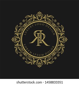 Luxury monogram gold logo design