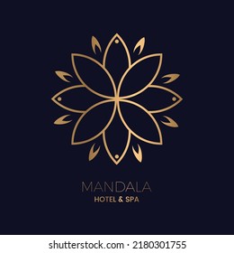 Luxury monogram hotel and spa abstract logo