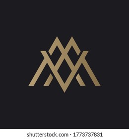 Luxury monogram initial letter A, V, M logo design
