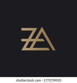 Diseño del logotipo de la letra inicial A, Z en monograma de lujo