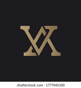 Luxury monogram initial letter A, V, or VA logo design