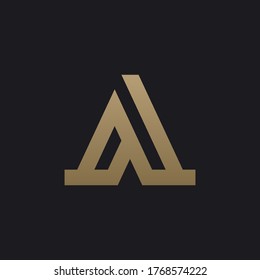 Letra inicial de lujoso monograma Diseño del logotipo A