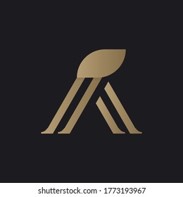 Luxury monogram initial letter A logo design