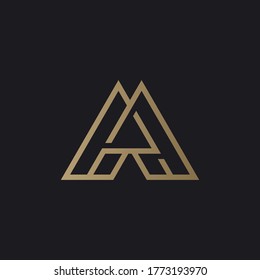 Luxury monogram initial letter A logo design