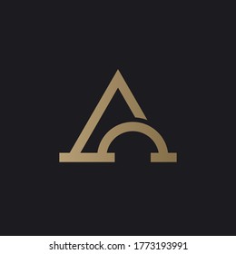 Letra inicial de lujoso monograma Diseño del logotipo A