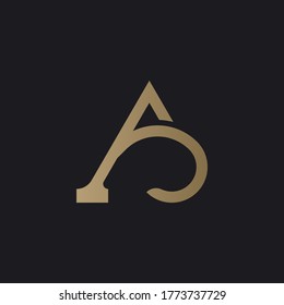 Letra inicial de lujoso monograma Diseño del logotipo A
