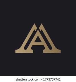 Luxury monogram initial letter A logo design