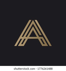 Letra inicial de lujoso monograma Diseño del logotipo A