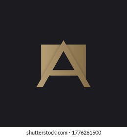 Luxury monogram initial letter A logo design