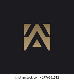 Letra inicial de lujoso monograma Diseño del logotipo A