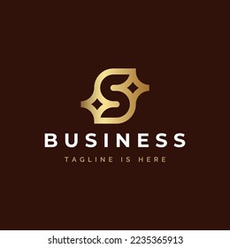 Luxury Monogram Initial Letter S Star Logo Template Design
