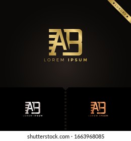 Luxury Monogram Letter ab logo design template elements for Company Group