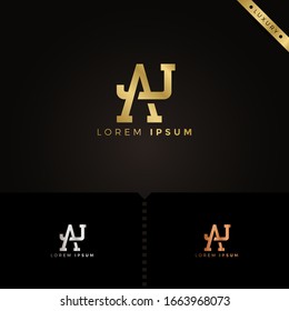 Elementos de plantilla de diseño del logotipo de carta monograma de lujo aj para el grupo de empresas