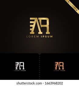 Luxury Monogram Letter ar logo design template elements for Company Group