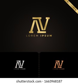 Luxury Monogram Letter av logo design template elements for Company Group