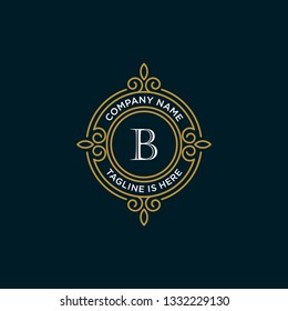 luxury monogram letter B logotype. premium brand icon. elegant alphabet/initial frame design vector. can be used for beauty industry, cosmetics, salon, boutique, spa, company, corporate, etc.