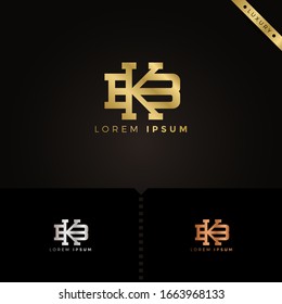 Luxury Monogram Letter bk logo design template elements for Company Group