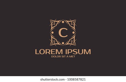 Luxury monogram letter C initials logo. Universal Ornament initial symbol icon Vector vector