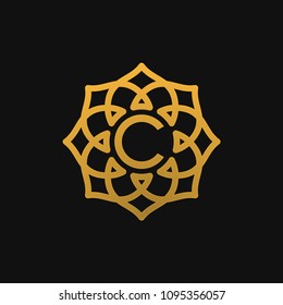 luxury monogram letter C logo template vector illustration