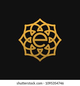 luxury monogram letter E logo template vector illustration