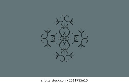 Luxury monogram with letter H. Vector graphic elegant logo, suitable for restaurants, hotels, cafes, shops, fashion, beauty salons, etc.