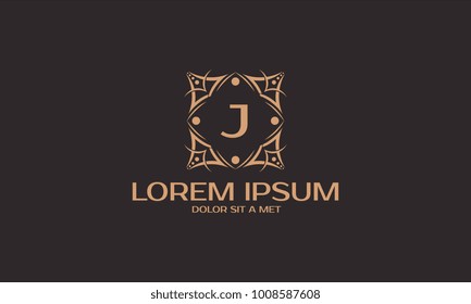 Luxury monogram letter J initials logo. Universal Ornament initial symbol icon Vector vector