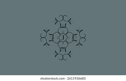 Luxury monogram with letter J. Vector graphic elegant logo, suitable for restaurants, hotels, cafes, shops, fashion, beauty salons, etc.