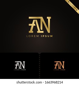 Luxury Monogram Letter an logo design template elements for Company Group