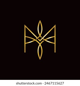 Luxury Monogram Letter M Logo Icon Vector