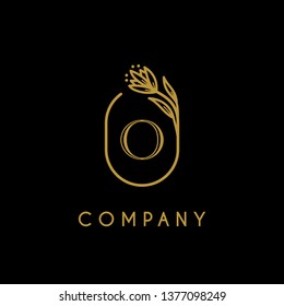 luxury monogram letter O logotype with flower icon concept. premium elegant alphabet/initial frame design vector. can be used for beauty industry, cosmetics, salon, boutique, company, corporate