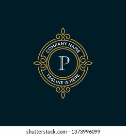 luxury monogram letter P logotype. premium brand icon. elegant alphabet/initial frame design vector. can be used for beauty industry, cosmetics, salon, boutique, spa, company, corporate, etc